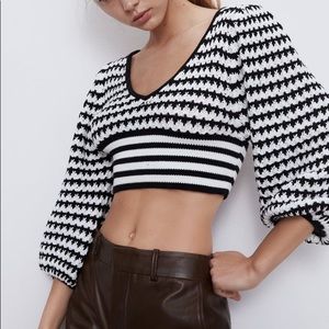Zara Knitted Cropped Sweater
